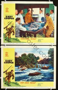 4g631 REAL GLORY 2 movie lobby cards R55 Gary Cooper, David Niven, cool river image!