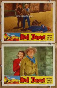 4g632 RED DESERT 2 movie lobby cards '49 Don 'Red' Barry, Margia Dean!
