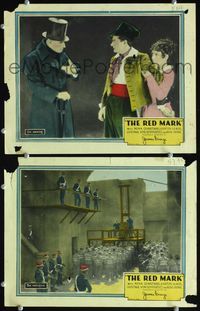 4g633 RED MARK 2 movie lobby cards '28 James Cruze directed, prisoners at the guillotine!