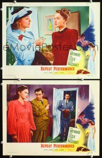 4g638 REPEAT PERFORMANCE 2 movie lobby cards '47 Louis Hayward, Joan Leslie!