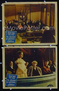 4g639 RETURN OF OCTOBER 2 movie lobby cards '48 Glenn Ford & Terry Moore in courtroom!