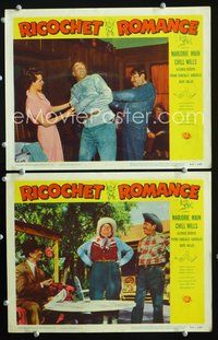 4g643 RICOCHET ROMANCE 2 movie lobby cards '54 Pedro Gonzales-Gonzales w/man in straight-jacket!