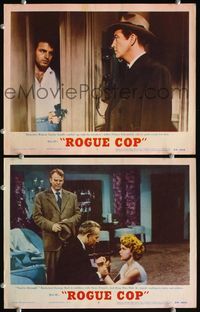 4g653 ROGUE COP 2 movie lobby cards '54 Anne Francis, Robert Taylor, Roy Rowland directed film noir!