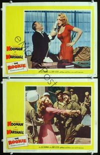 4g657 ROOKIE 2 movie lobby cards '59 Tommy Noonan, super sexy Julie Newmar!