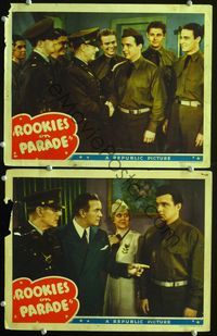 4g658 ROOKIES ON PARADE 2 movie lobby cards '41 Bob Crosby, military musical!
