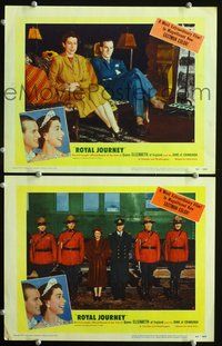 4g663 ROYAL JOURNEY 2 movie lobby cards '52 cool images of young Queen Elizabeth II!