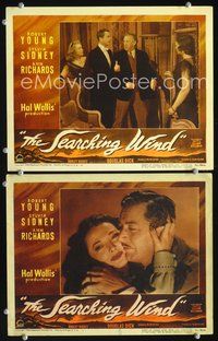 4g674 SEARCHING WIND 2 movie lobby cards '46 Robert Young, Sylvia Sidney, Ann Richards!