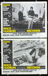 4g677 SECONDS 2 movie lobby cards '66 Rock Hudson, John Frankenheimer directed!
