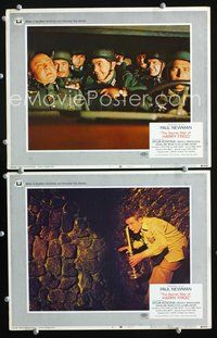 4g679 SECRET WAR OF HARRY FRIGG 2 movie lobby cards '68 Paul Newman, Tom Bosley w/gun!