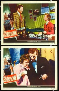4g688 SHAKEDOWN 2 movie lobby cards '50 Howard Duff, Brian Donlevy, Peggy Dow!