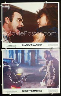 4g690 SHARKY'S MACHINE 2 movie lobby cards '81 close-up of Burt Reynolds roughing up Rachel Ward!