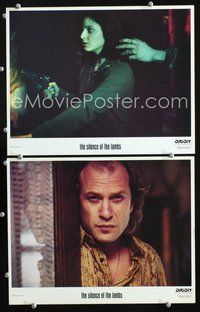 4g698 SILENCE OF THE LAMBS 2 movie lobby cards '90 Jodie Foster, creepy Ted Levine as serial killer!