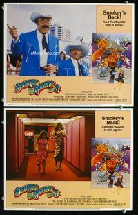 4g711 SMOKEY & THE BANDIT 3 2 movie lobby cards '83 Paul Williams, Pat McCormick!