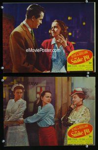4g713 SNAKE PIT 2 movie lobby cards '49 mentally ill Olivia de Havilland!