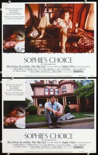 4g725 SOPHIE'S CHOICE 2 lobby cards '82 border image of Meryl Streep, Kevin Kline, Peter MacNicol!