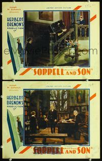 4g726 SORRELL & SON 2 movie lobby cards '27 H.B. Warner, Herbert Brenon directed!