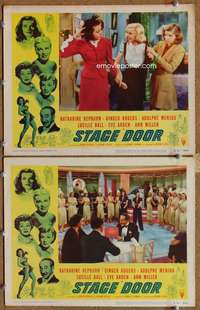 4g742 STAGE DOOR 2 movie lobby cards R53 Ann Miller, Lucille Ball, Ginger Rogers!