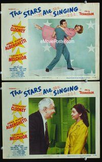 4g746 STARS ARE SINGING 2 movie lobby cards '53 Rosemary Clooney, Anna Maria Alberghetti!