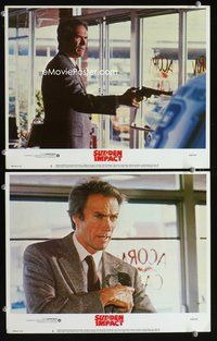 4g758 SUDDEN IMPACT 2 movie lobby cards '83 cool images of Clint Eastwood as cop Dirty Harry!