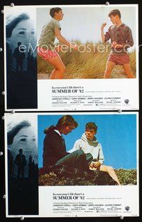 4g759 SUMMER OF '42 2 movie lobby cards '71 classic Jennifer O'Neill, Gary Grimes!