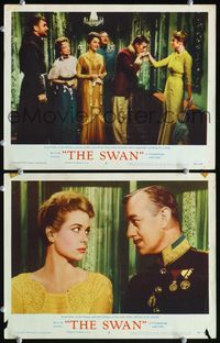 4g765 SWAN 2 movie lobby cards '56 close-up of beautiful Grace Kelly, Alec Guiness!