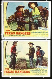 4g786 TEXAS RANGERS 2 movie lobby cards '51 George Montgomery, Noah Beery Jr.!