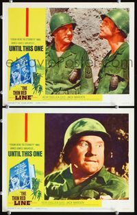 4g801 THIN RED LINE 2 movie lobby cards '64 Jack Warden, from the novel by James Jones!