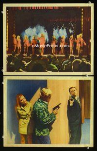 4g309 HELICOPTER SPIES 2 movie lobby cards '67 Robert Vaughn, The Man from UNCLE!