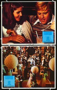 4g881 WAY WE WERE 2 movie lobby cards '73 close-up of Robert Redford & Lois Chiles!