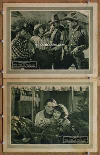 4g884 WEB OF THE LAW 2 lobby cards '23 Ranger Bill Miller, Patricia Palmer, early silent western!