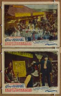 4g889 WESTERNER 2 movie lobby cards R46 Gary Cooper, Walter Brennan!