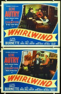4g896 WHIRLWIND 2 movie lobby cards '51 world's greatest cowboy Gene Autry, Smiley Burnette!