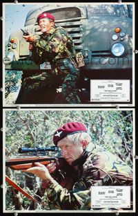 4g902 WILD GEESE 2 movie lobby cards '78 cool image of special ops soldier Roger Moore w/cigar!