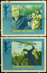 4g928 ZORBA THE GREEK 2 movie lobby cards '65 Alexis Zorbas, directed by Mihalis Kakogiannis!