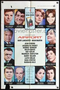 4h048 AIRPORT 1sh '70 Burt Lancaster, Dean Martin, Jacqueline Bisset, Jean Seberg!