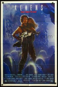4h052 ALIENS 1sh '86 James Cameron, there are some places in the universe you don't go alone!
