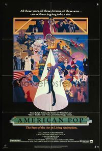 4h065 AMERICAN POP 1sh '81 cool rock & roll art by Wilson McClean & Ralph Bakshi!