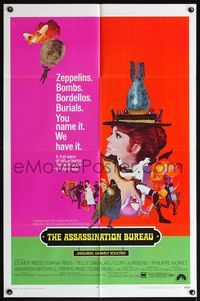 4h078 ASSASSINATION BUREAU 1sh '69 wild artwork of Diana Rigg, you name it, we have it!
