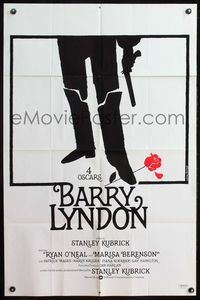 4h098 BARRY LYNDON 1sh '75 Stanley Kubrick, cool artwork by Jouineau Bourduge!
