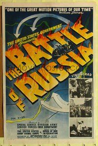 4h107 BATTLE OF RUSSIA 1sh '43 directed by Frank Capra for the U.S. Army, cool artwork!