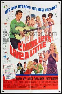 4h221 C'MON LET'S LIVE A LITTLE 1sh '67 Bobby Vee plays guitar for sexy teens!