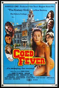 4h223 COED FEVER 1sh '80 Annette Haven, Serena, Samantha Fox, sexy college girls, x-rated!