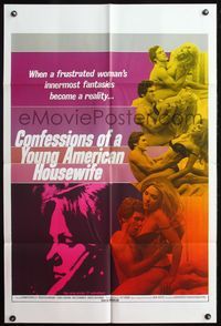 4h227 CONFESSIONS OF A YOUNG AMERICAN HOUSEWIFE 1sh '78 sexy images of couple making love!