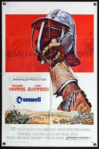 4h241 CROMWELL 1sh '70 art of Richard Harris & Alec Guinness by Brian Bysouth