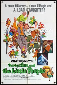 4h248 DARBY O'GILL & THE LITTLE PEOPLE 1sh R77 Walt Disney, Sean Connery, Reynold Brown art!