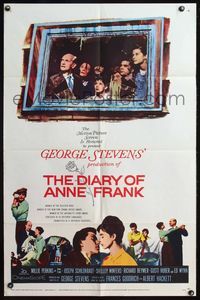 4h281 DIARY OF ANNE FRANK 1sh '59 Millie Perkins as Jewish girl in hiding in World War II!