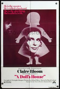 4h297 DOLL'S HOUSE 1sh '73 Anthony Hopkins, Claire Bloom, from Henrik Ibsen play!