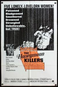 4h497 HONEYMOON KILLERS int'l 1sh '70 Shirley Stoler, completely different image & taglines!