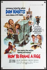 4h516 HOW TO FRAME A FIGG 1sh '71 Joe Flynn, wacky comedy images of Don Knotts!