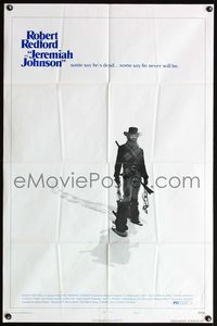 4h559 JEREMIAH JOHNSON style C 1sh '72 cool image of Robert Redford, directed by Sydney Pollack!